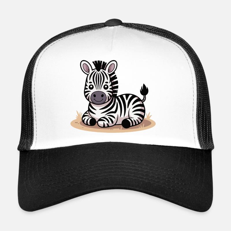 Cuddly Zebra Baby Motif Trucker Cap