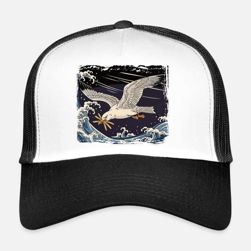 Möwen stiehlt Fries Lustig - Trucker Cap - Weiß/Schwarz