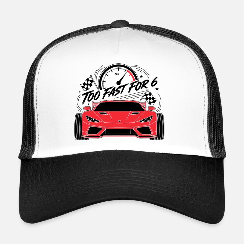 Trop rapide pour 6 voitures de course rouges Casquette trucker 