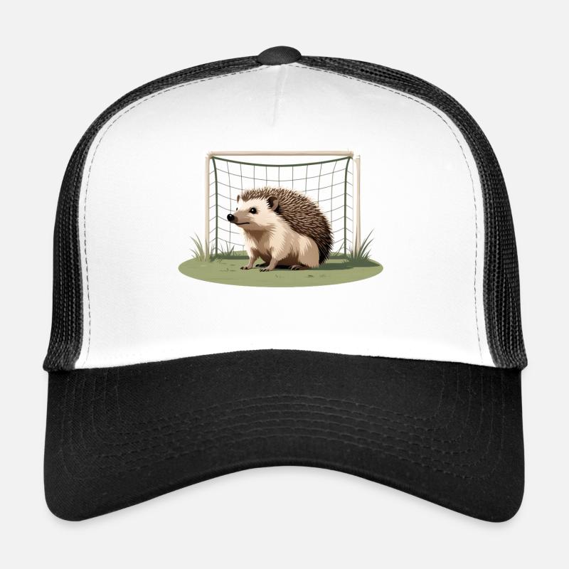 Hérisson devant le but sur un terrain de football Casquette trucker 