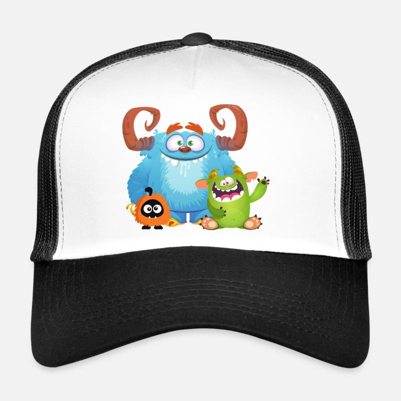 Monster Puschel mit Freunden - Trucker Cap - Weiß/Schwarz