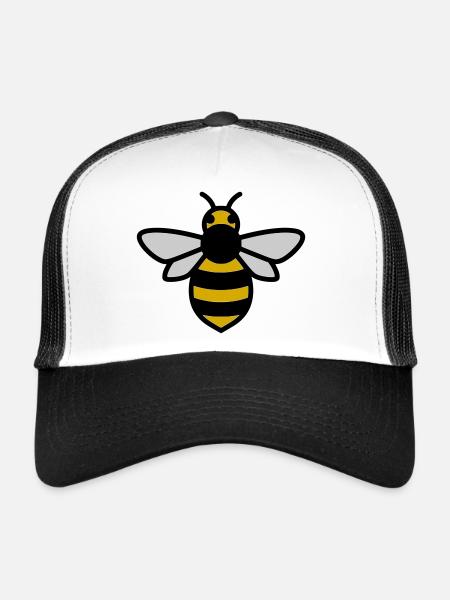 Bee Insect Cartoon - Trucker Cap - white/black - Front
