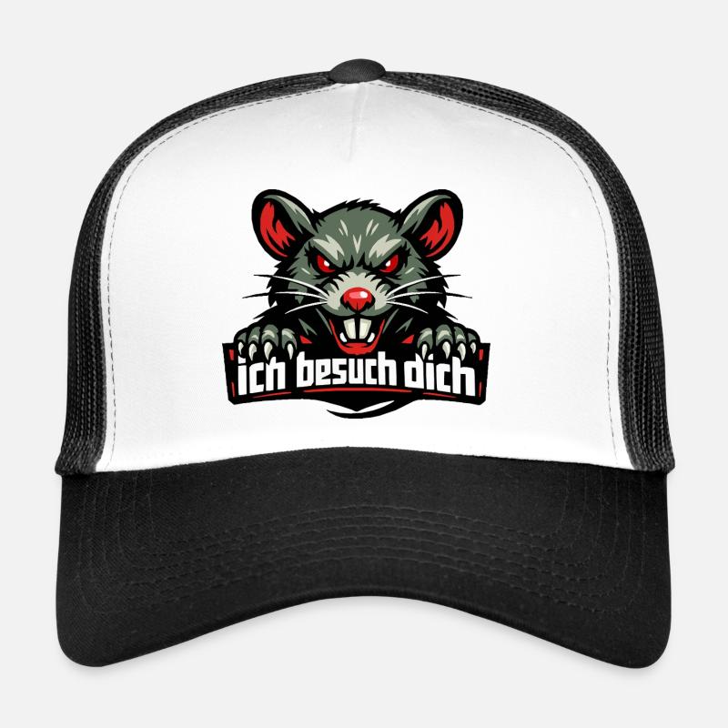 Fiese Ratte mit bösem Spruch "Ich besuch dich" Trucker Cap