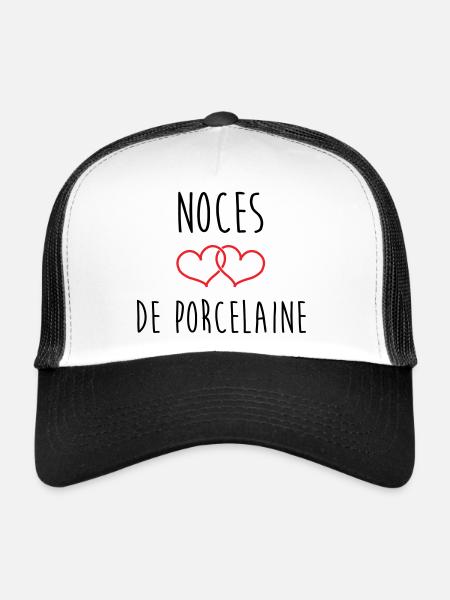 porcelain wedding 20 years of love - Trucker Cap - white/black - Front
