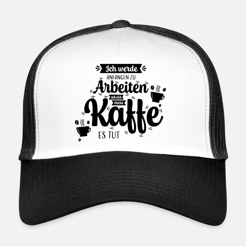 Kaffee_Spruch - Trucker Cap - white/black