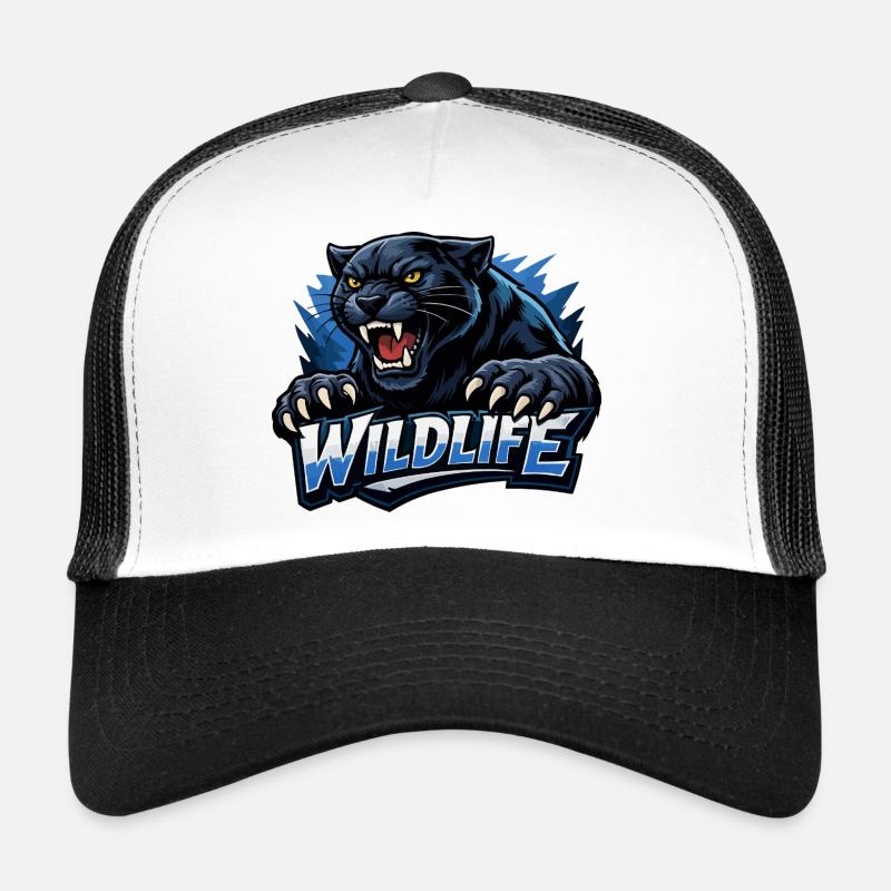 Logo de la faune des Panthères - Casquette trucker  - blanc/noir