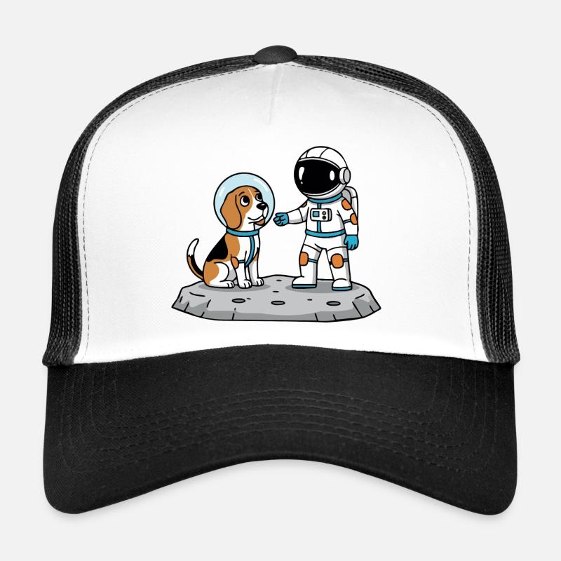 Dog Beagle Astronaut Space Friendship Trucker Cap