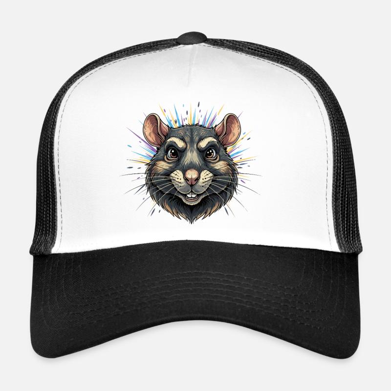 Tête de rat colorée avec éruption colorée Casquette trucker 