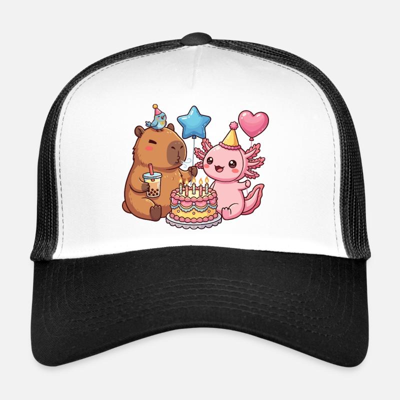 Capybara Axolotl Vogel Geburtstagsparty Trucker Cap