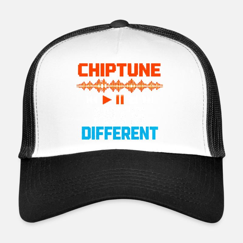 Chiptune shoots differently | 8-Bit Music Humor Trucker Cap