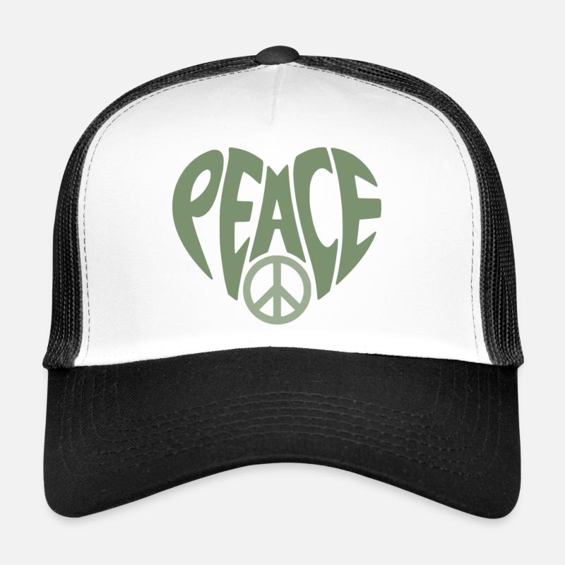 Friedens Herz mit Peace Typo Trucker Cap