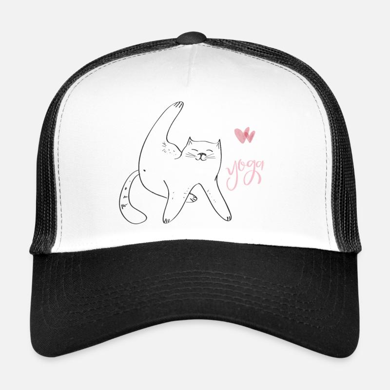 Yoga cat - Trucker Cap - Weiß/Schwarz