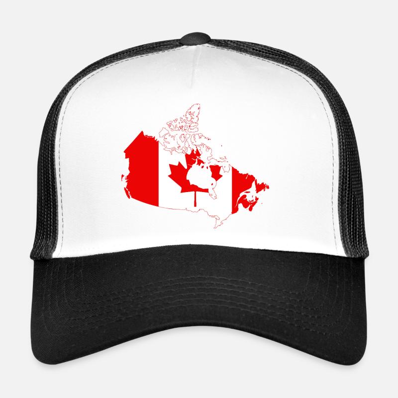 Canada Flag Map Silhouette with Maple Leaf Trucker Cap