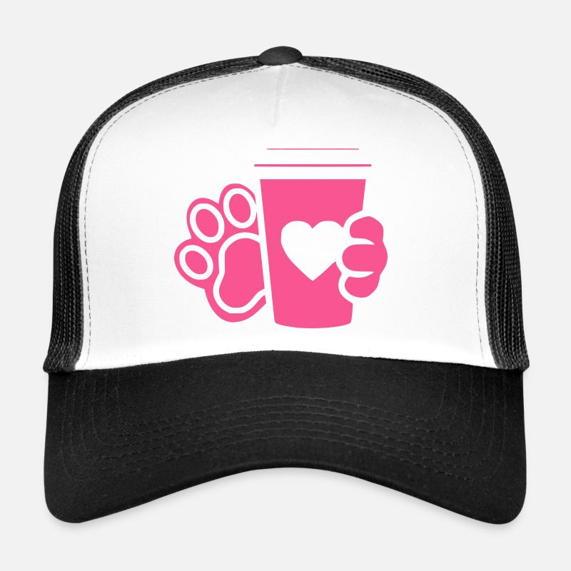 Paw Coffee Cup Flat Design Trucker Cap