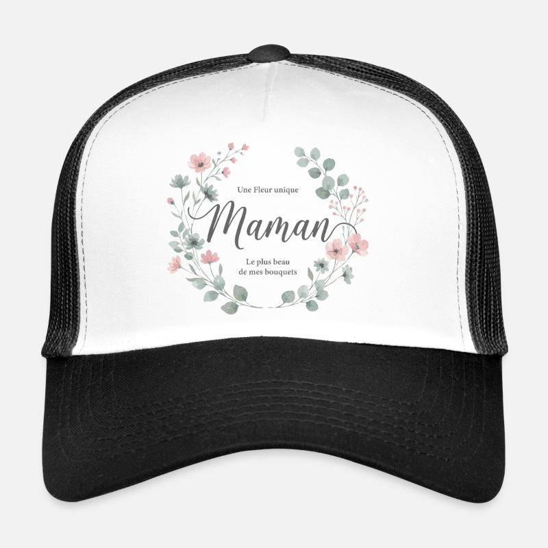 Maman, Fleur Unique et Tendresse Casquette trucker 