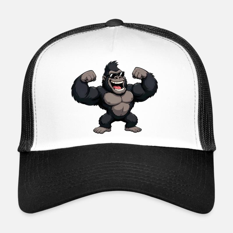 Gorilla Kraftheld mit Sonnenbrille Trucker Cap