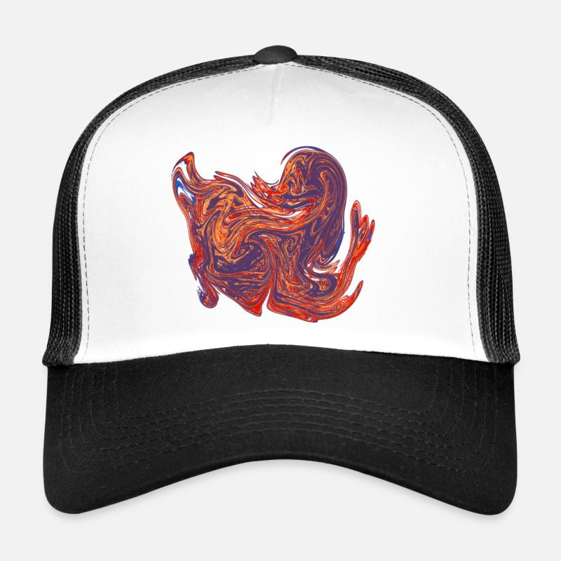 Color Swirl Heart Marble Pattern - Trucker Cap - white/black