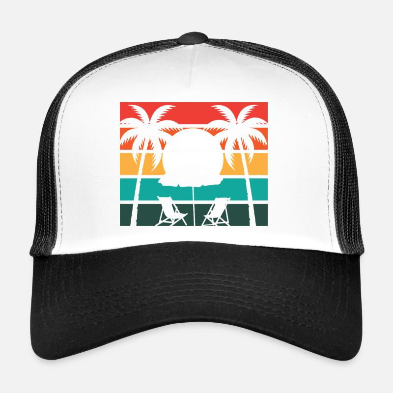 Beach palm and sun Trucker Cap