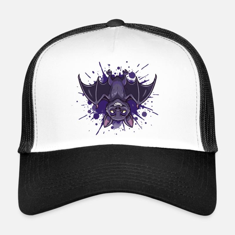 Night Bat Purple Splash Trucker Cap