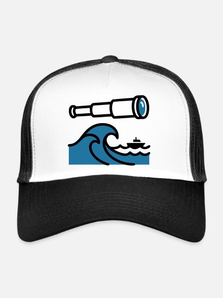 Telescope Waves Ocean Explorer - Trucker Cap - white/black - Front