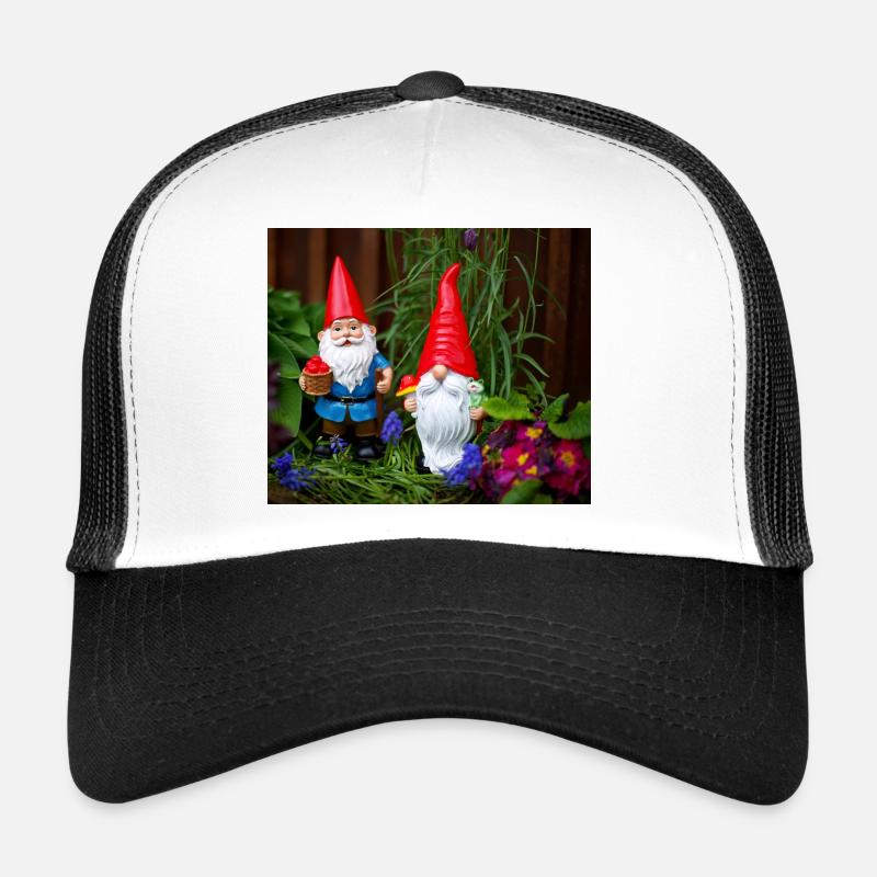 Nain de jardin avec des chapeaux rouges Casquette trucker 