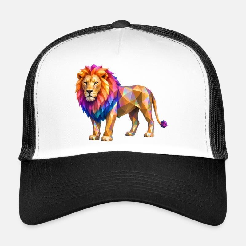Polygonlöwe Farbexplosion - Trucker Cap - Weiß/Schwarz
