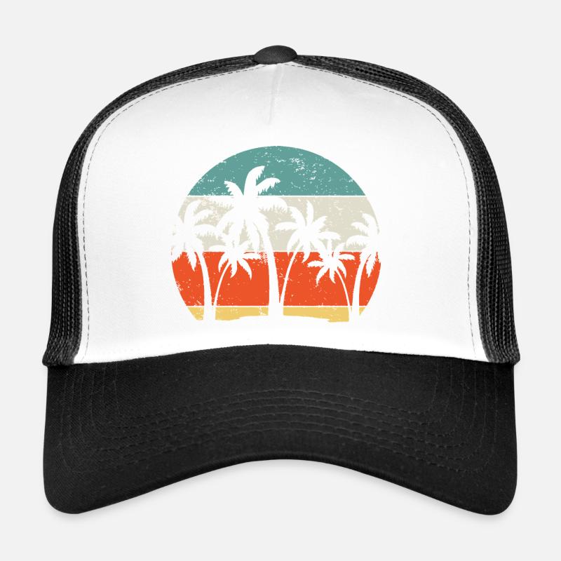 Tropical Sunset Palm Silhouette Trucker Cap
