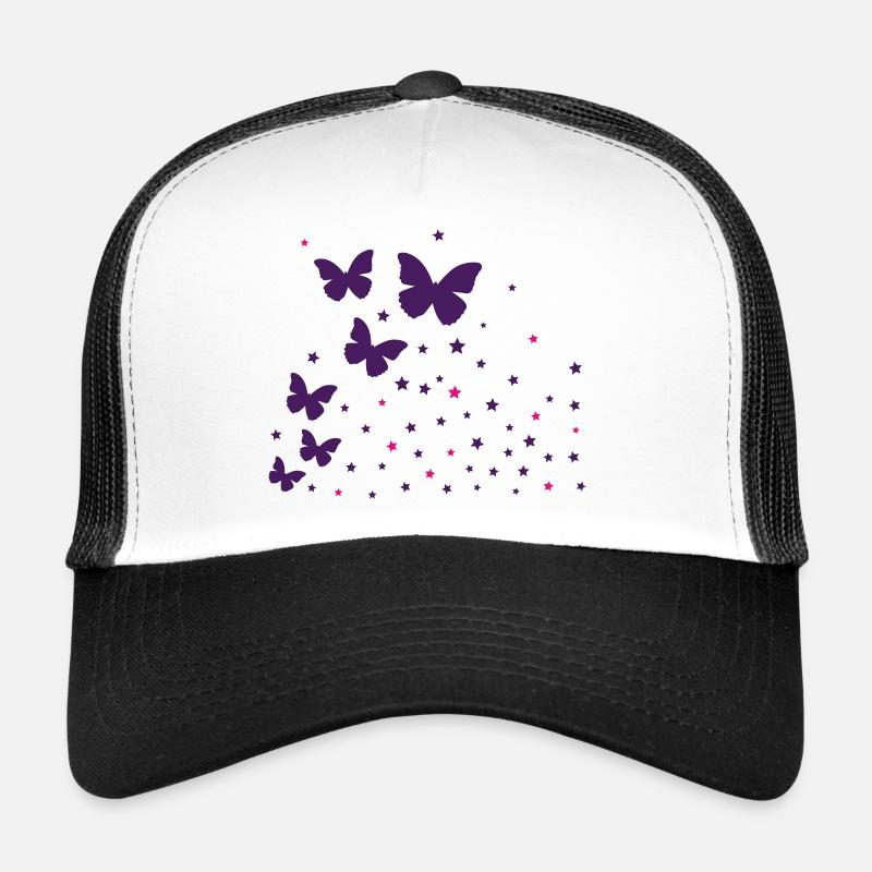Schmetterlinge & Sternchen - Trucker Cap - Weiß/Schwarz