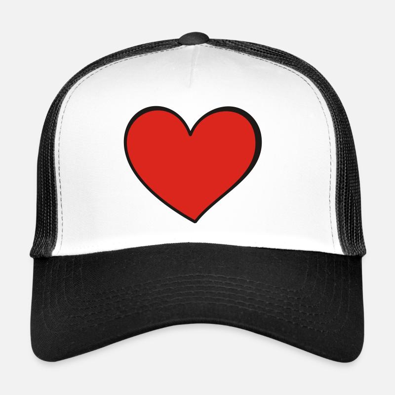 Herz - Trucker Cap - Weiß/Schwarz
