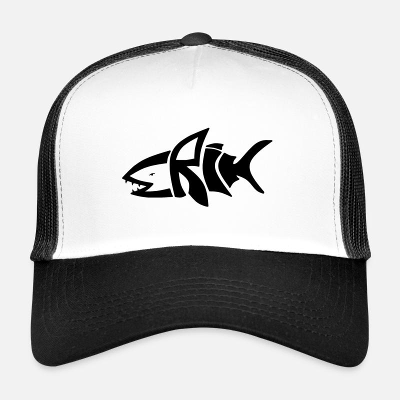 Erik in Hai-Style - Trucker Cap - Weiß/Schwarz