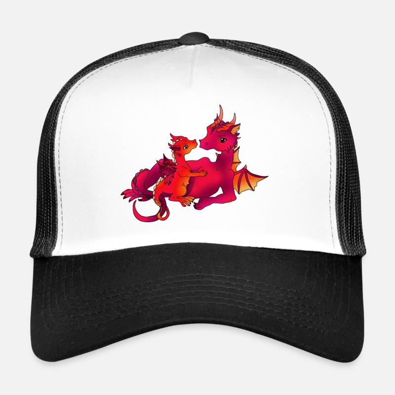 Maman dragon avec bébé rose Casquette trucker 