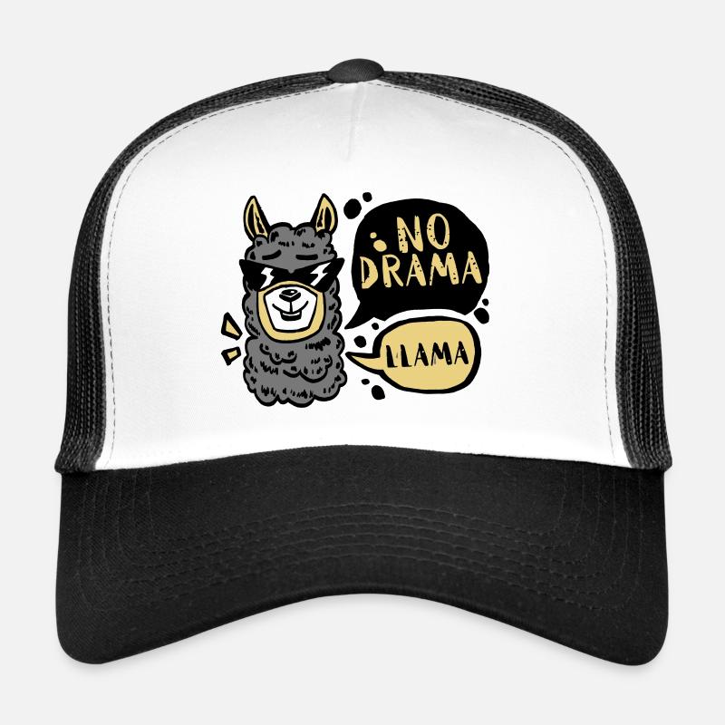 NO DRAMA - LLAMA - Trucker Cap - white/black