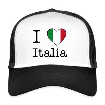 J'aime l'Italie - Casquette trucker  - blanc/noir - Devant