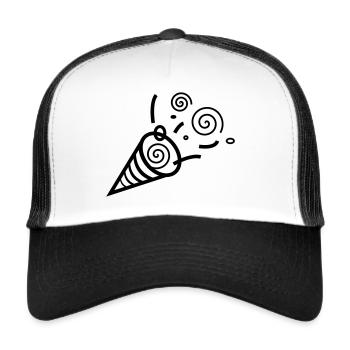 Party Bag Confetti Birthday B-day Gift Idea - Trucker Cap - white/black - Front