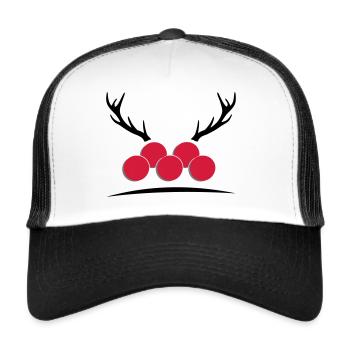 Bollenhut with antlers - Trucker Cap - white/black - Front