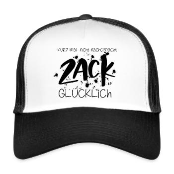 Not thought about it for a moment - ZACK happy - Trucker Cap - white/black - Front