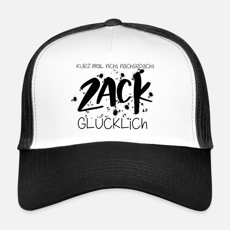 Un instant, pas pensé - zack heureux - Casquette trucker  - blanc/noir