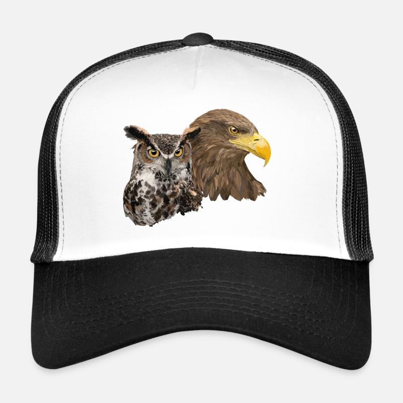 Pigargo and Owl - Trucker Cap - white/black