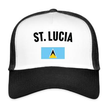St Lucia Flag - Trucker Cap - white/black - Front