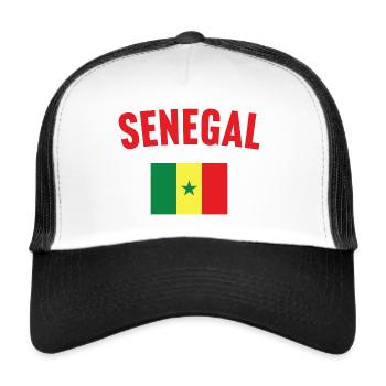 Drapeau du Sénégal - Casquette trucker  - blanc/noir - Devant