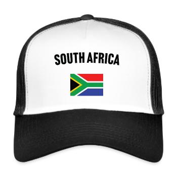 Drapeau de l’Afrique du Sud - Casquette trucker  - blanc/noir - Devant