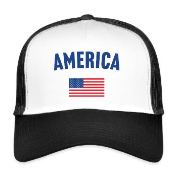 America Flag - Trucker Cap - white/black - Front