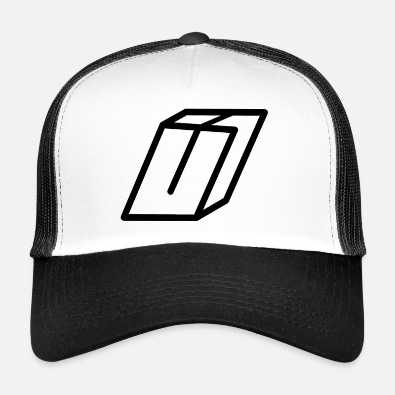 Outline Letter U - Trucker Cap - white/black