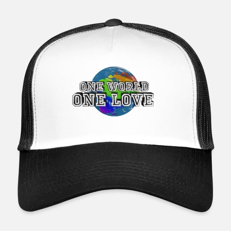 One World - One Love - Trucker Cap - Weiß/Schwarz