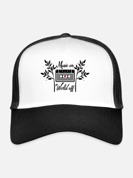 World on Music off - Casquette trucker  - blanc/noir - Devant
