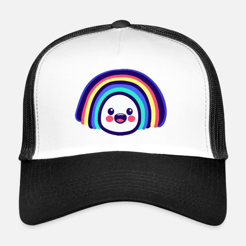 Regenbogen süß - Trucker Cap - Weiß/Schwarz