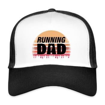 courir papa coureur marathon jogging père cadeau - Casquette trucker  - blanc/noir - Devant