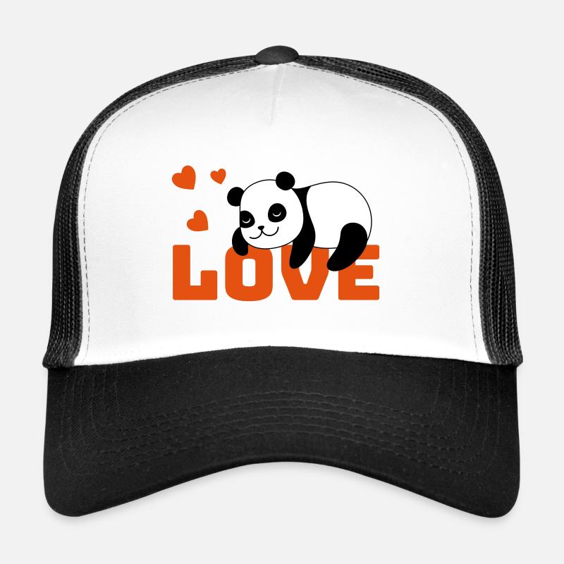 Panda Love - Trucker Cap - Weiß/Schwarz