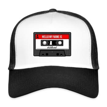 Retro Kassette - Childhood Mixtape - Trucker Cap - Weiß/Schwarz - Vorne