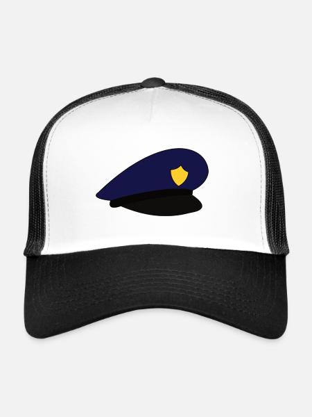 Police hat police hat - Trucker Cap - white/black - Front
